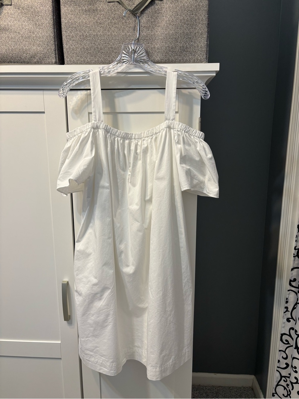 Kate Spade New York Broome Street Cold Shoulder Shift Mini Dress White M NWOT